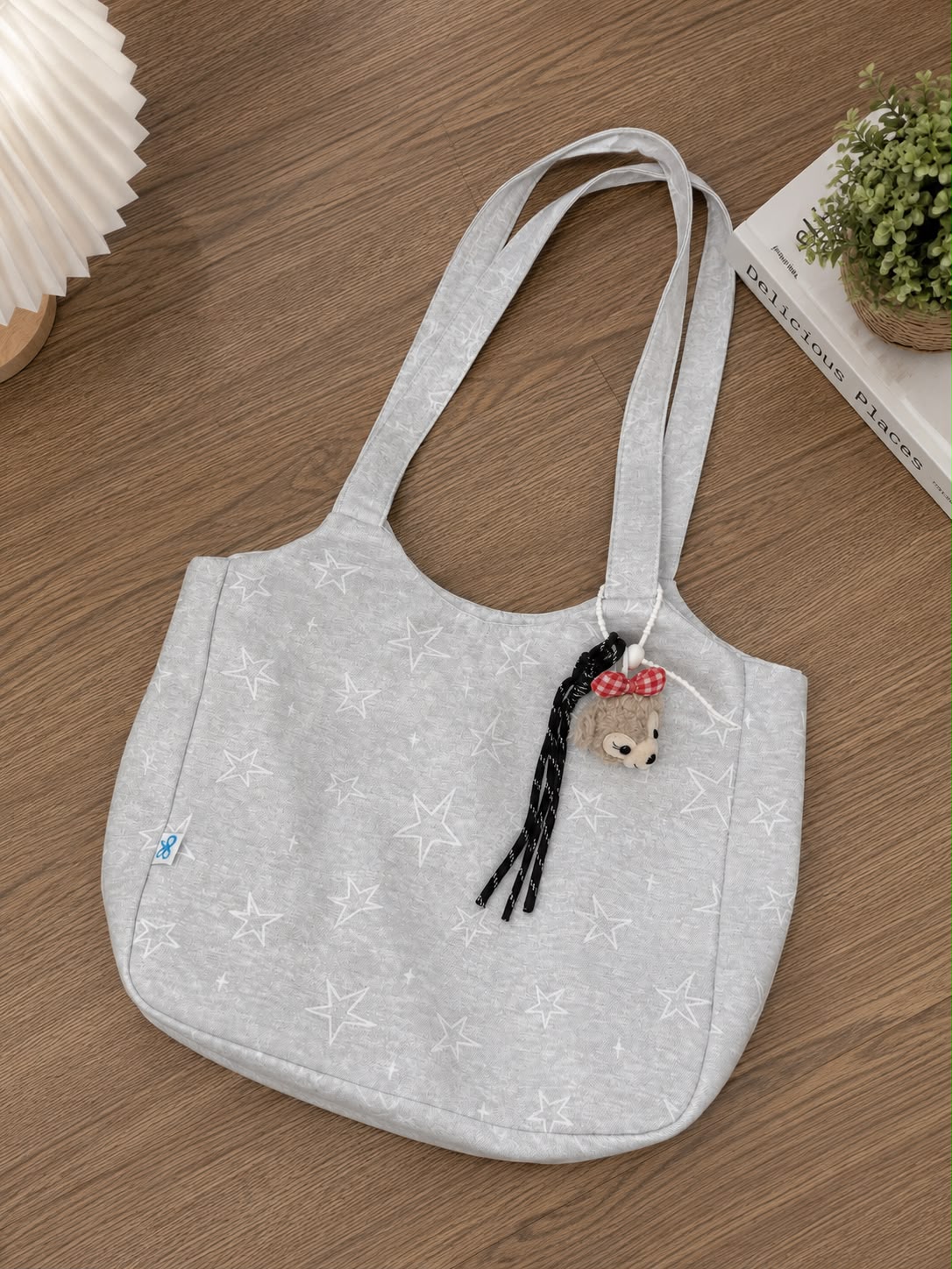 Printed Fabric Shoulder Tote Bag
