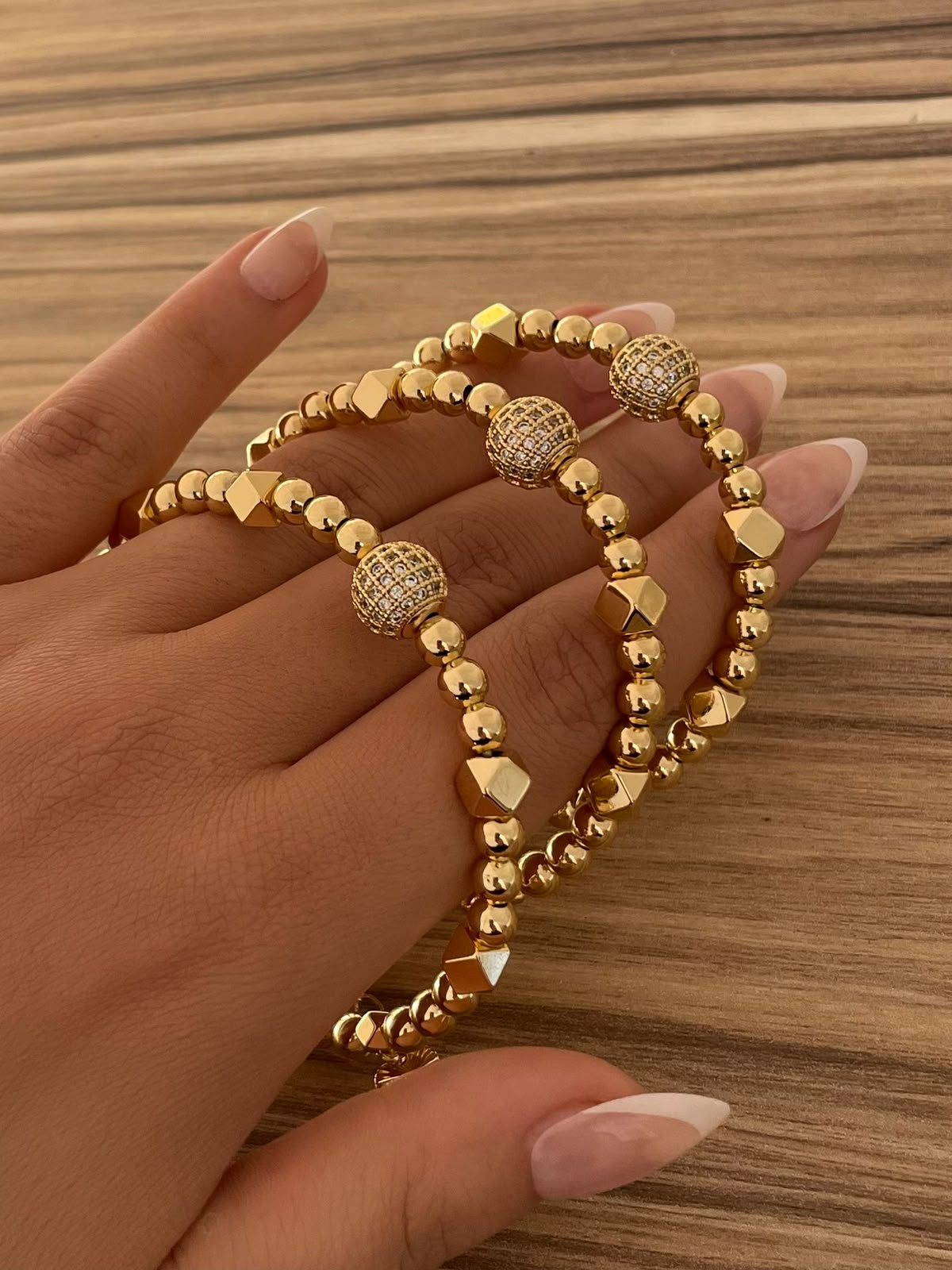 Gold Plated Open Cuff Bangle Set