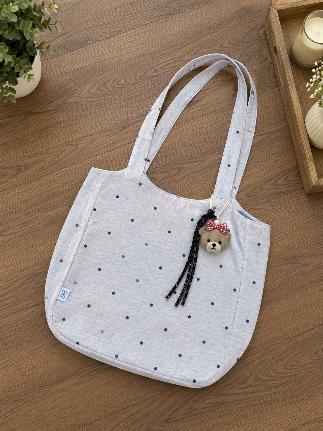 Printed Fabric Shoulder Tote Bag