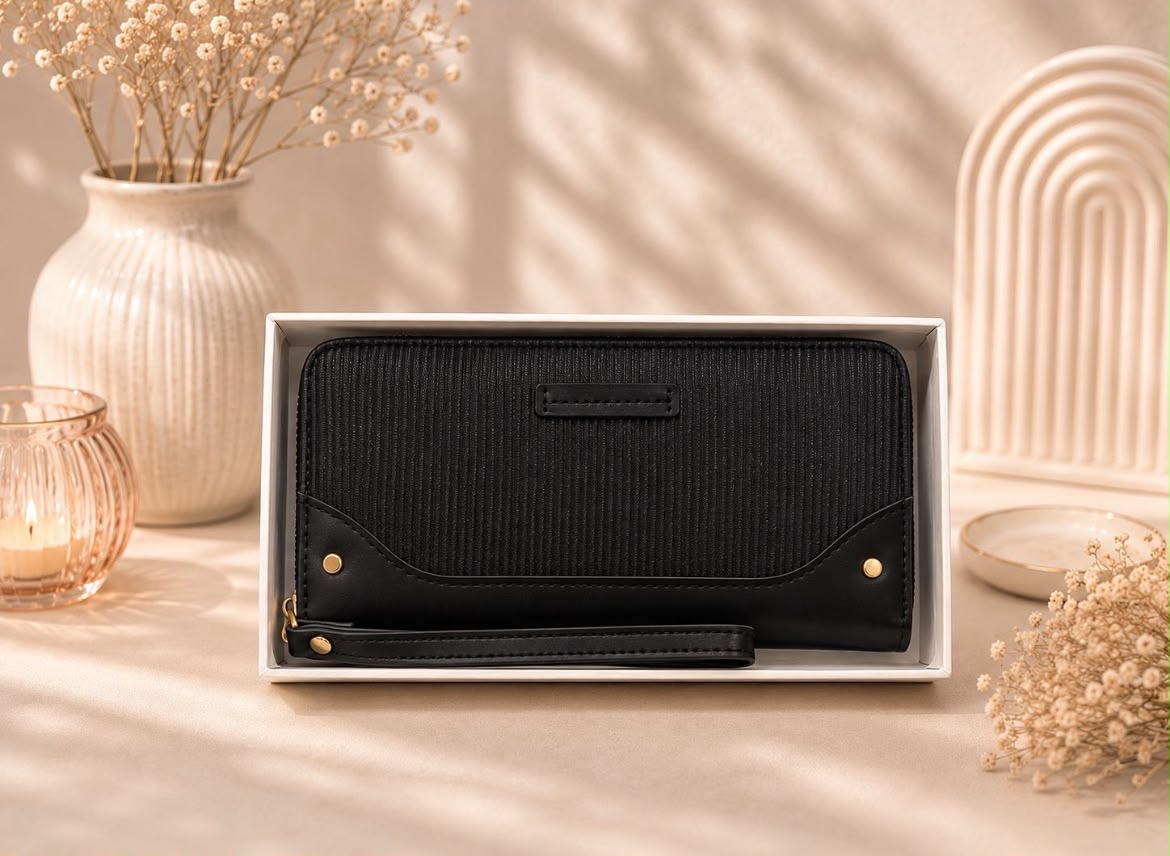 Textured Corduroy Wristlet Wallet