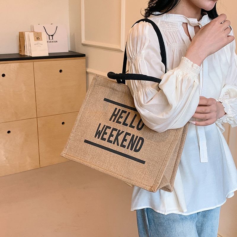 Trendy jute tote