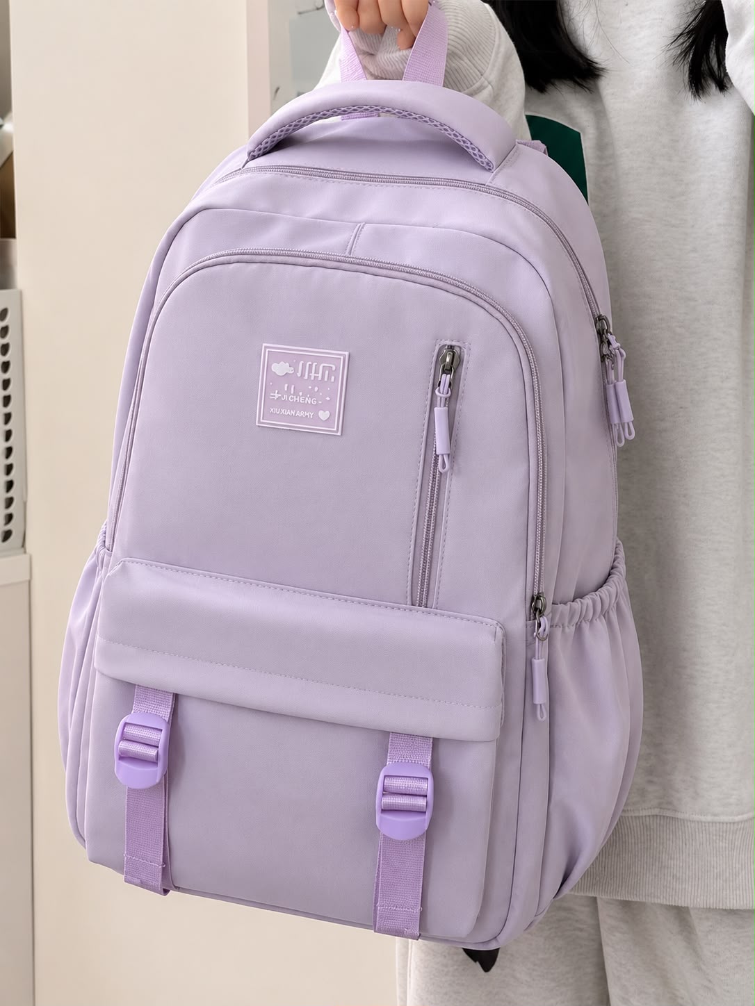 Pastel Aesthetic Multi-Pocket School Backpack