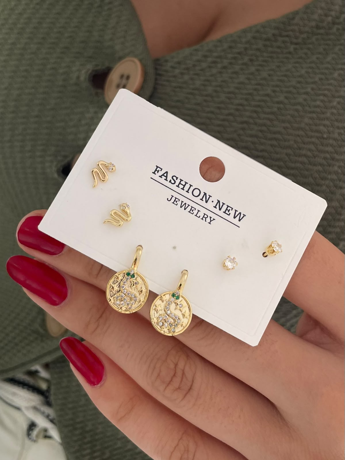 Trendy Gold-Plated Multi-Piece Earring Sets