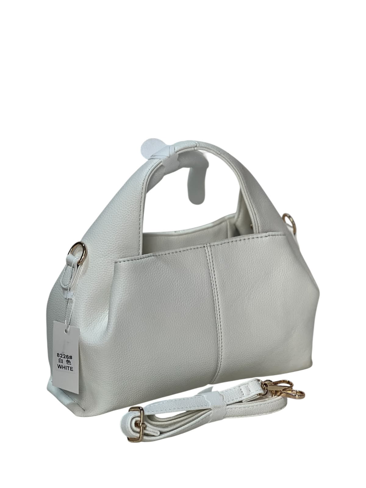 Chic Faux Leather Handbag with Adjustable Strap