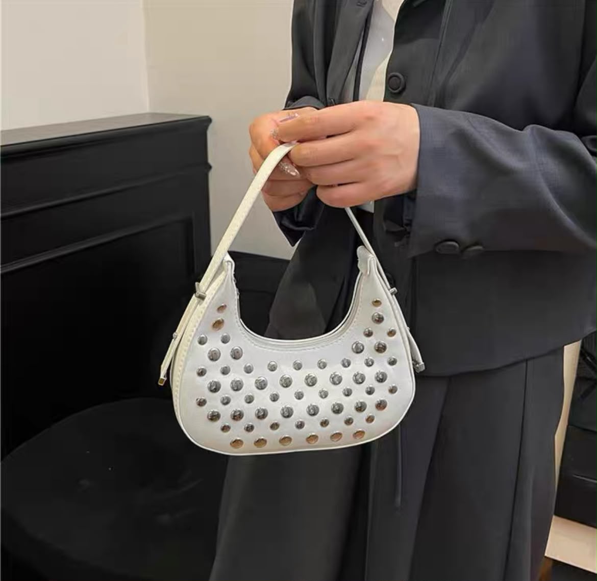 Chic Studded Mini Shoulder Bag