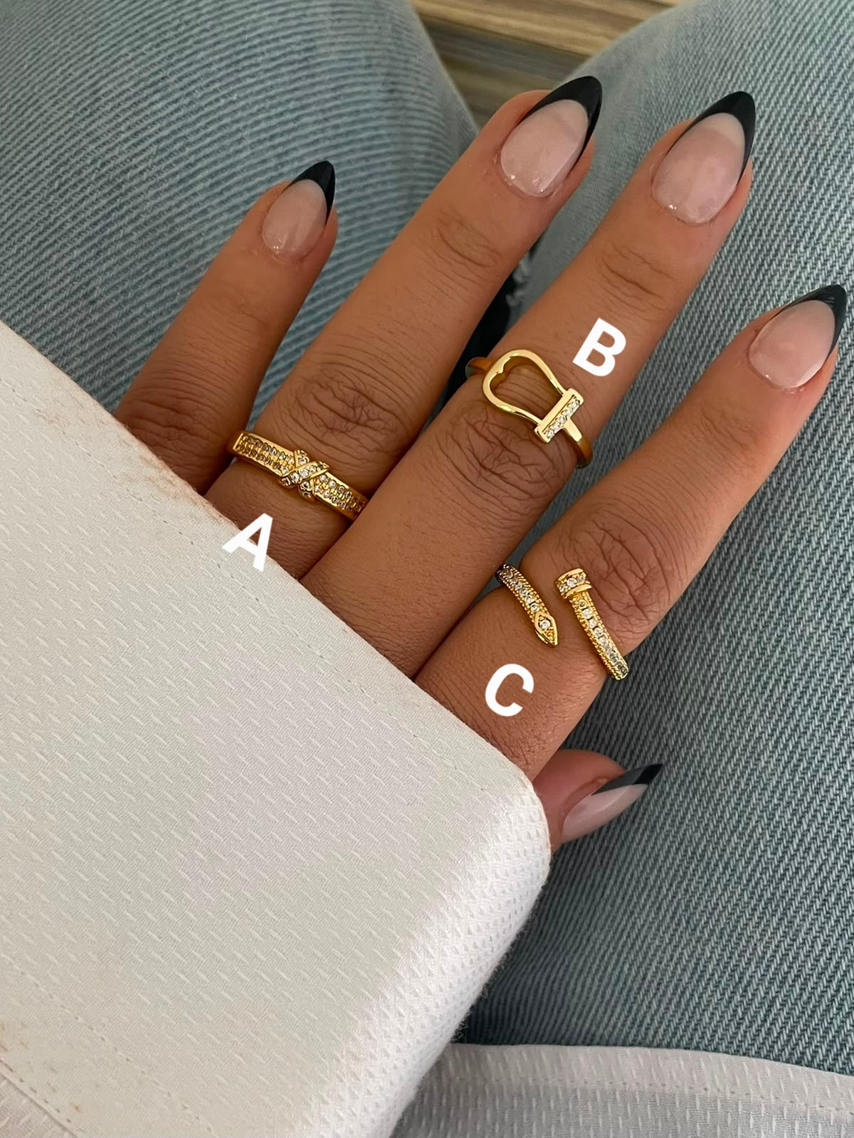 Elegant Gold-Plated Crystal Rings Collection