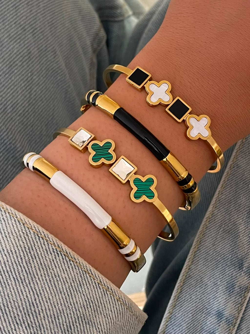 Stainless Steel Gold Bangle Set