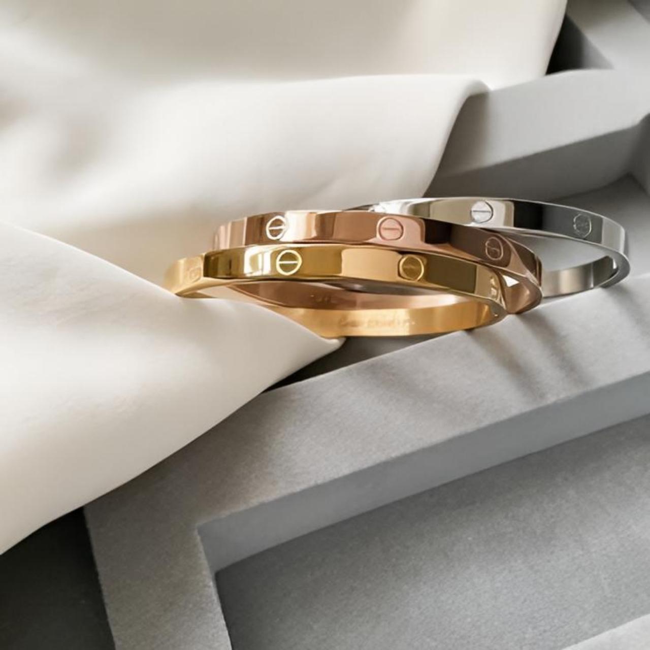 Classic Stainless Steel Screw Detail Bangle Collection