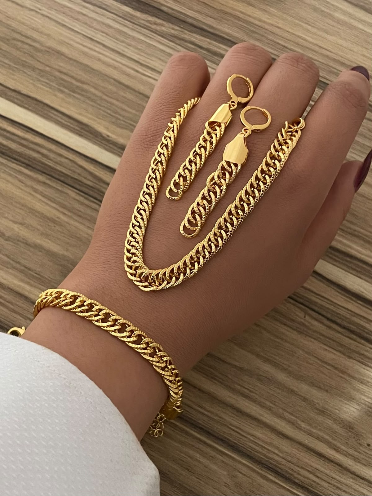 Gold Plated Chain Jewelry Set