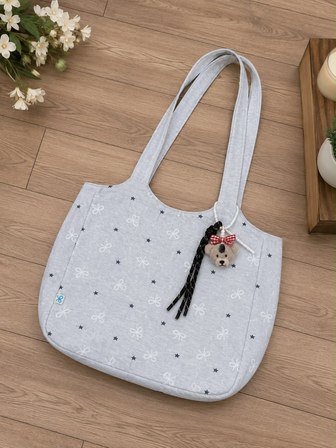 Printed Fabric Shoulder Tote Bag