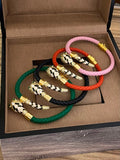 Luxury Braided Leather Snake Charm Bracelet