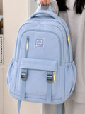 Pastel Aesthetic Multi-Pocket School Backpack