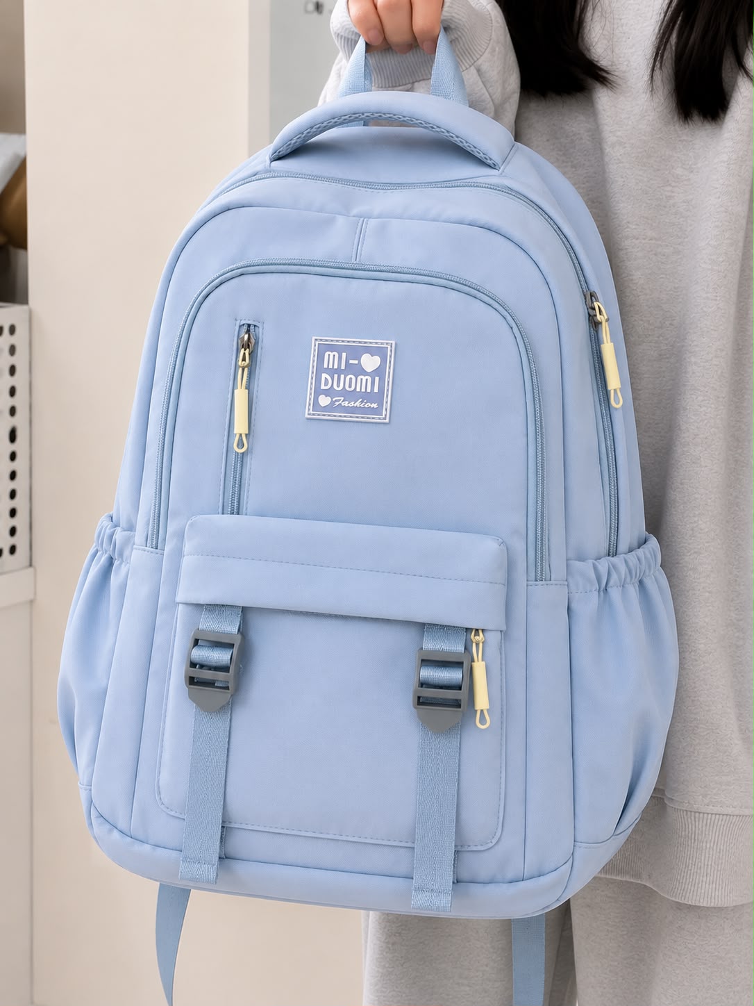 Pastel Aesthetic Multi-Pocket School Backpack