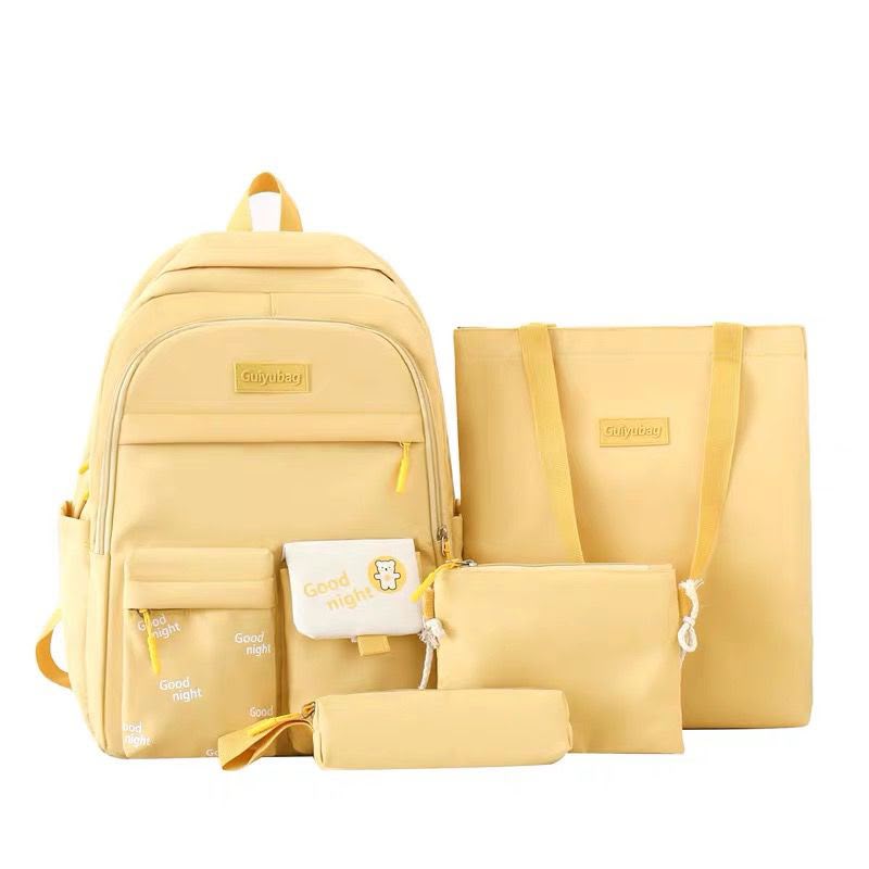 4-Piece Cute Bear School Bag Set