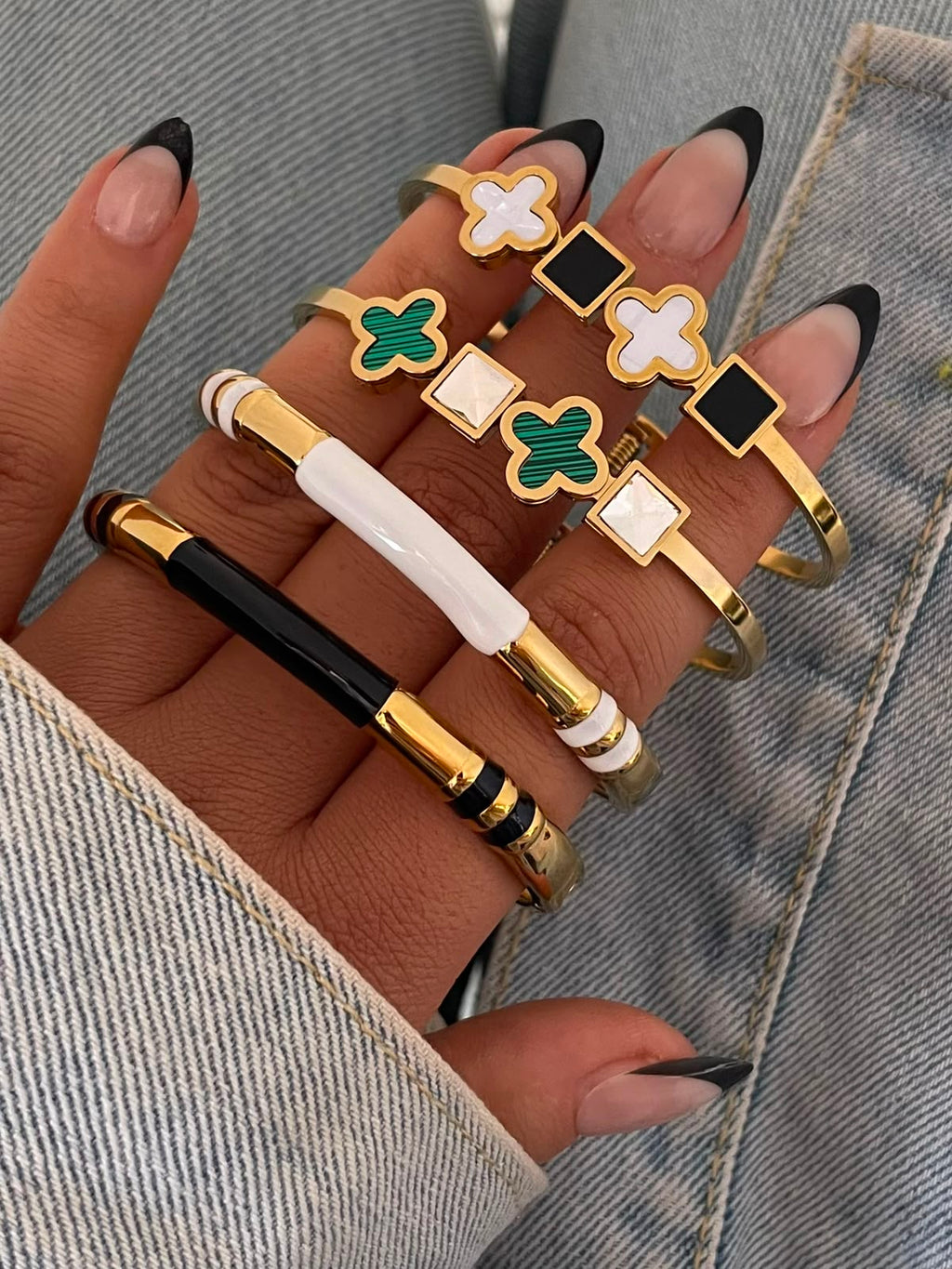 Stainless Steel Gold Bangle Set