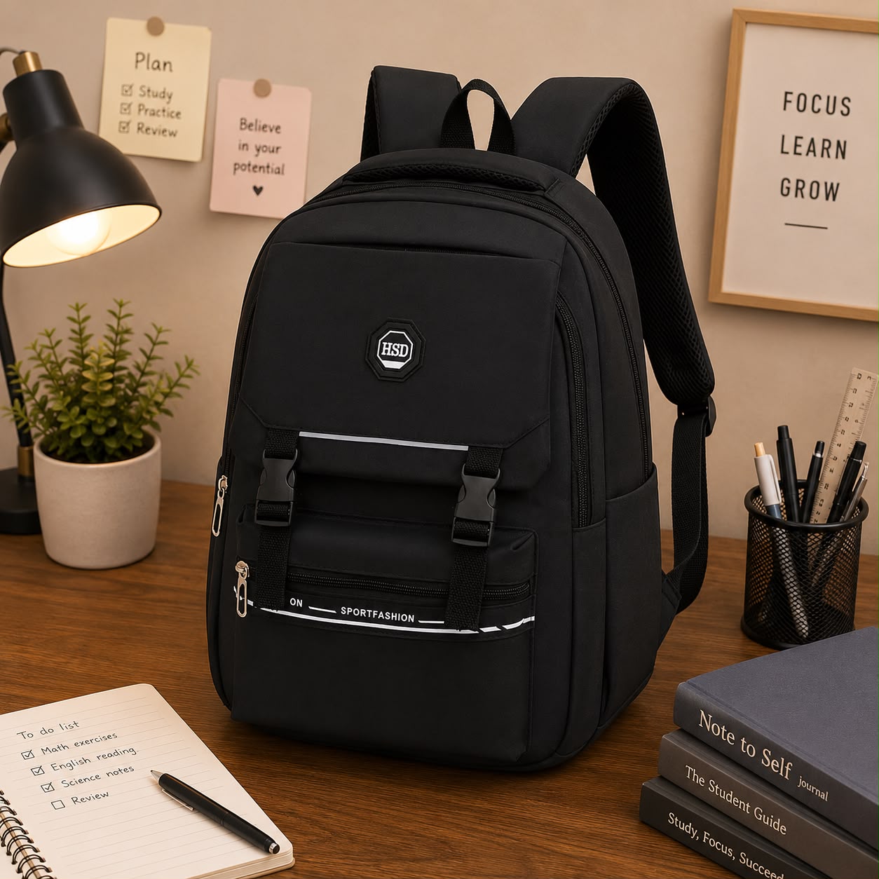 HSD Sport Fashion Multi-Pocket School Backpack