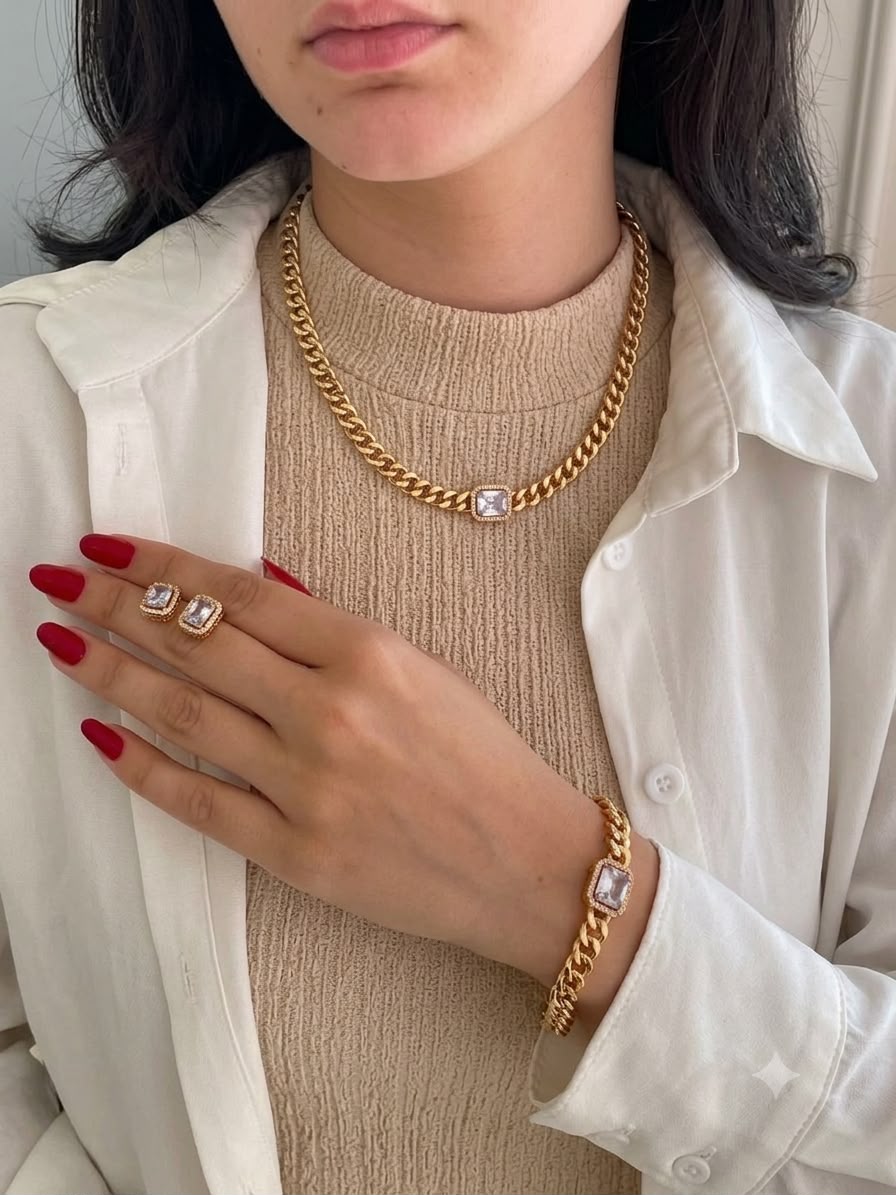 Elegant Gold Chain Jewelry Set