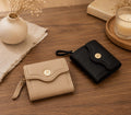 Engraved Gold Button Leather Wallet