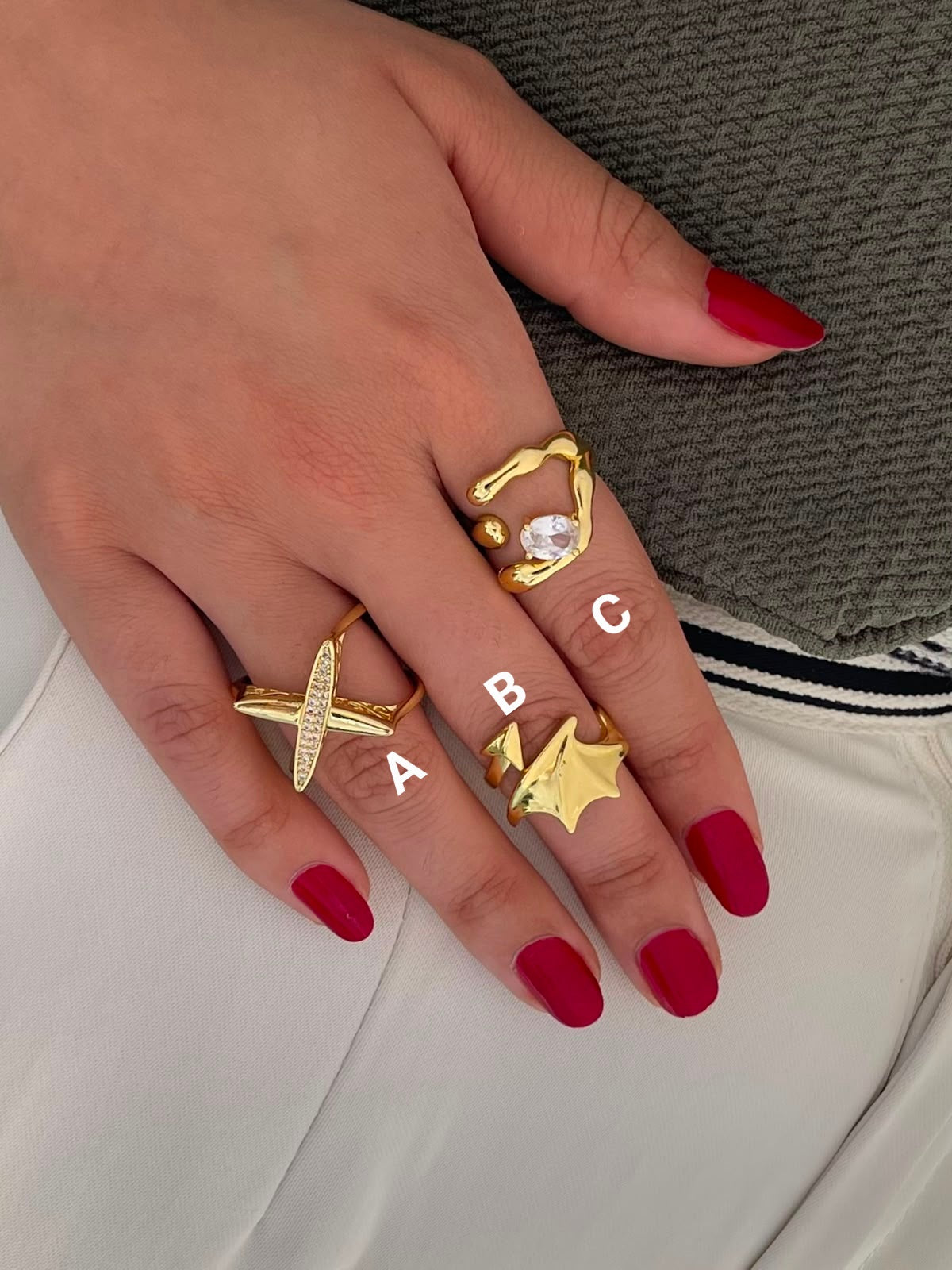 Chic Gold-Plated Statement & Adjustable Rings Collection
