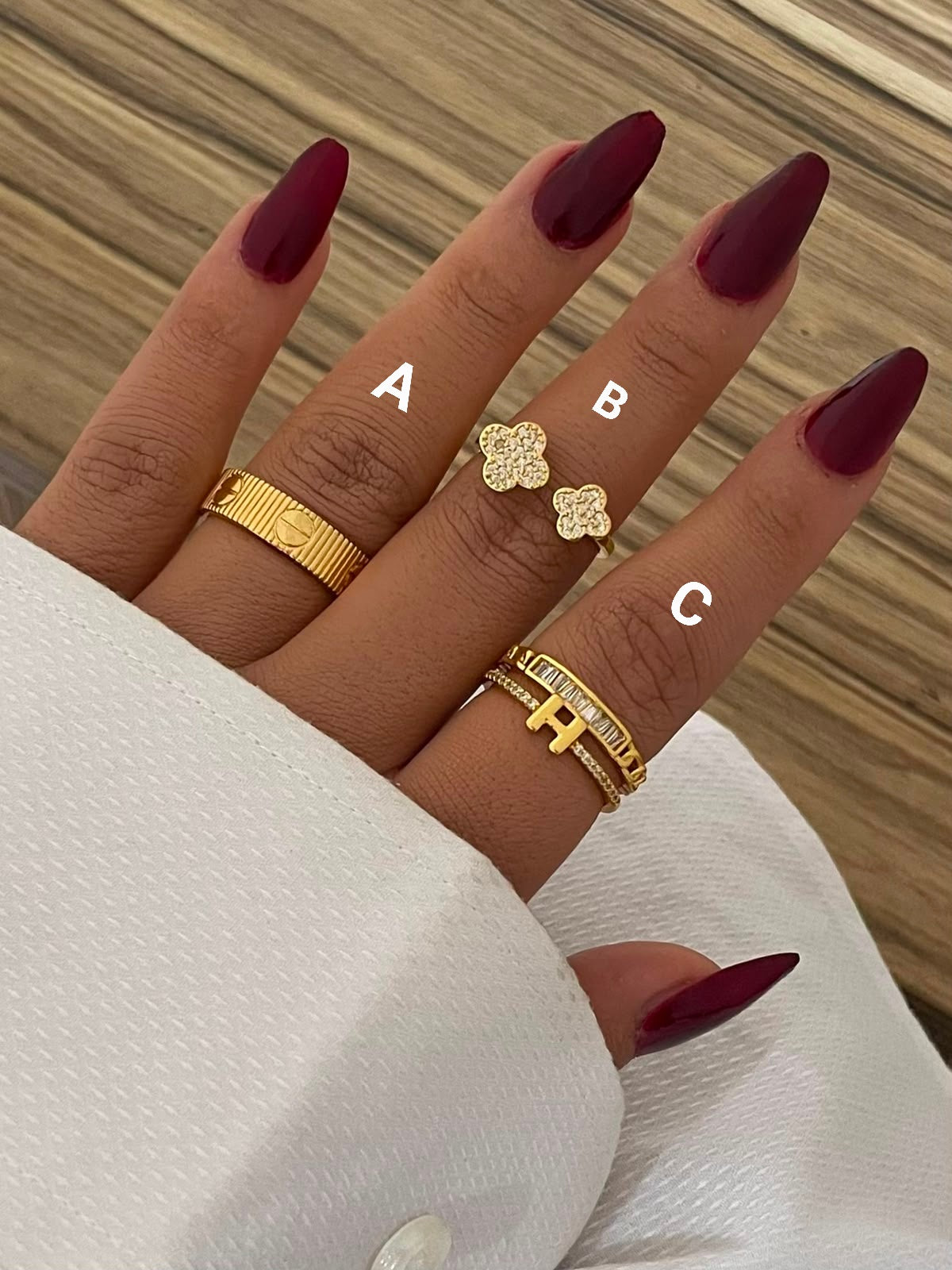 Gold Plated Crystal Zircon Statement Rings Collection
