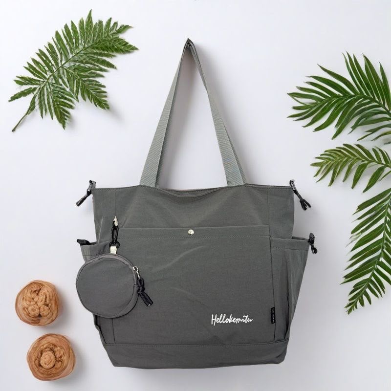 Casual Multi-Pocket Canvas Shoulder Tote Bag