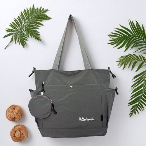 Casual Multi-Pocket Canvas Shoulder Tote Bag
