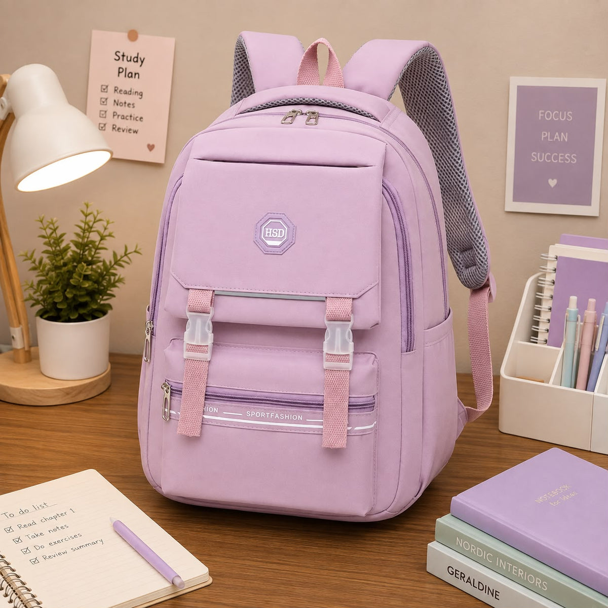 HSD Sport Fashion Multi-Pocket School Backpack
