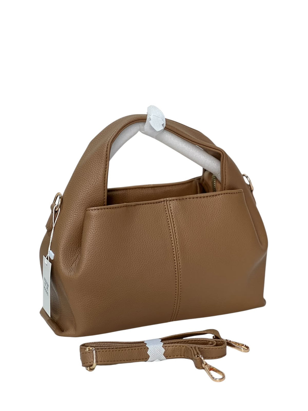 Chic Faux Leather Handbag with Adjustable Strap