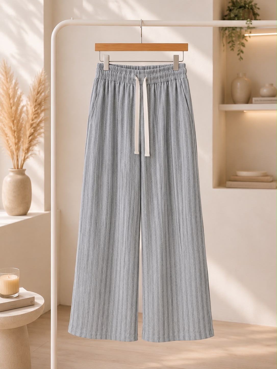 Women's Striped Wide-Leg Casual Pants
