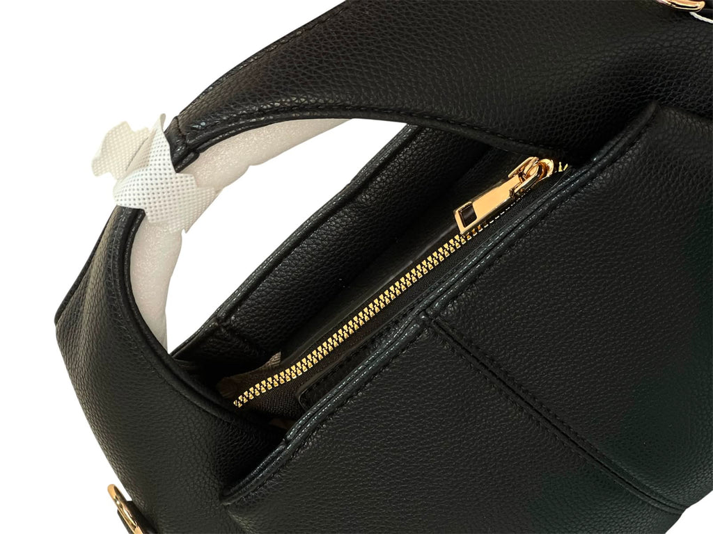Chic Faux Leather Handbag with Adjustable Strap