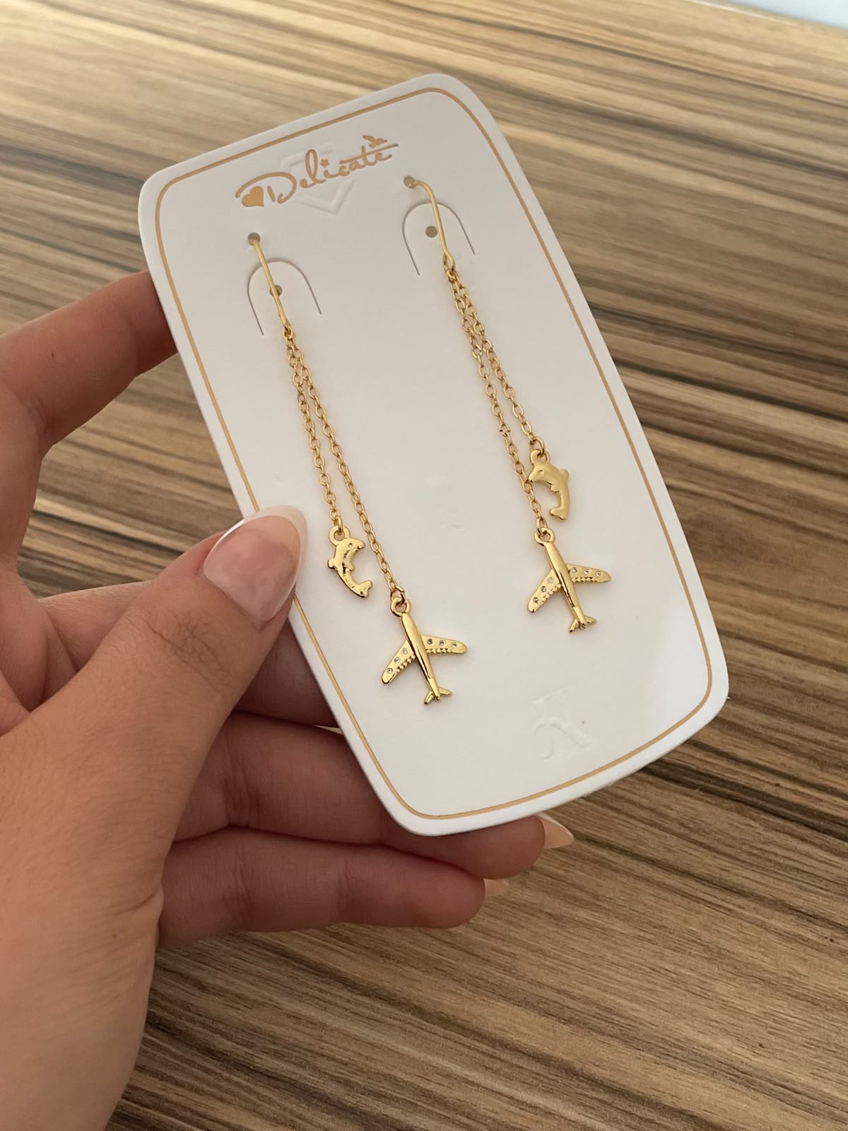 Gold Plated Long Chain Dangle Earrings